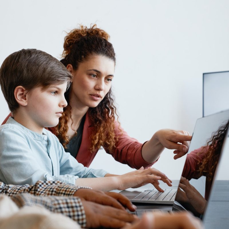 Kids Using Computers in IT Class